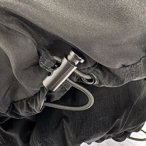 Zara Puffer Coat Jacket Womens M Black Quilted Wax Crop Oversized Winter - Picture 11 of 12